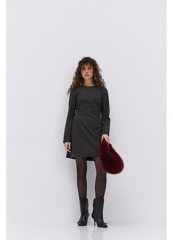 Темно-сіра коротка зимова сукня з рельєфними швами Arjen