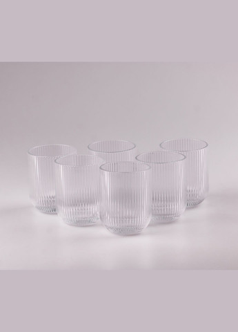 Набір склянок 6 штук по 250 мл з товстого скла прозорий TS Kitchen (326066653)