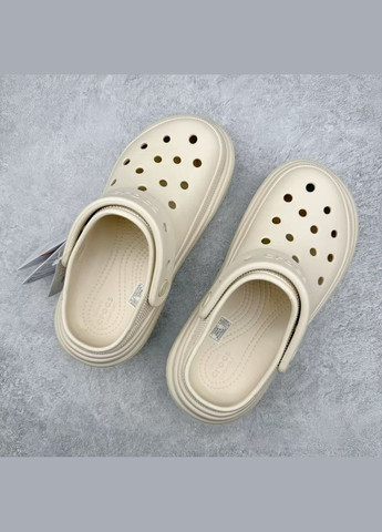 Бежевые stomp mettalic clog крокс клог стомп Crocs