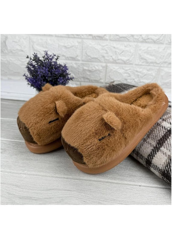 Тапочки кімнатні хутряні Е-0060031-3 Коричневі No Brand (370378767)