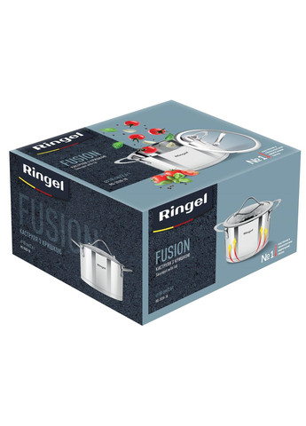 Каструля FUSION, 4.7 л, 22 см, з кришкою, нержавіюча сталь (RG-2020-22) Ringel (369965920)