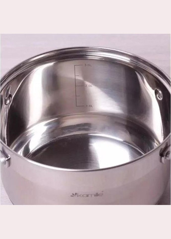 Кастрюля Mystery 5.1л со стеклянной крышкой, 7-слойное индукционное дно Kamille (372173326)