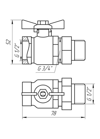 Кран шаровой прямой с американкой 1/2″ SENA 154103 ARCO (300220385)