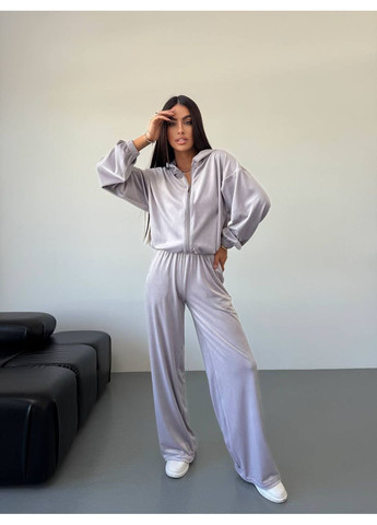 Жіночий велюровий костюм: кофта, топ та штани-палаццо MonCher (353848563)