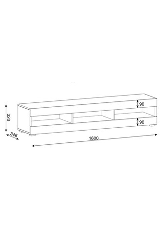 Тумба під телевізор з відкритими полицями Manta 160 біла Bim Furniture (291124465)