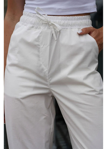 Жіночі спортивні штани білого кольору з бавовняної плащової тканини Teamv (366740750)