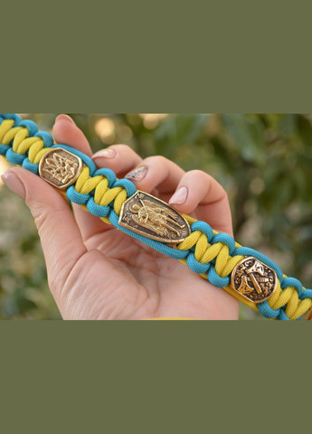 Браслет з Михайлом Архангелом, Гербом, сокирами та Козаком ручного лиття з латуні + брелок у подарунок No Brand (336379414)