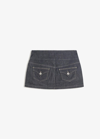 Темно-синяя повседневная однотонная юбка Bershka