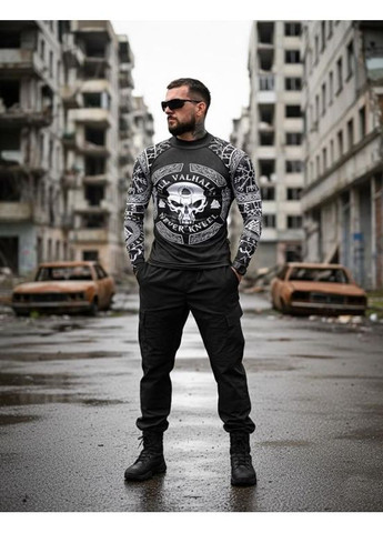 Тактический мужской рашгард Valhalla черный No Brand (364188836)