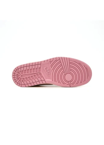 Білі літні кросівки nike travis scott x air jordan 1 low og white pink найк аір ретро No Brand