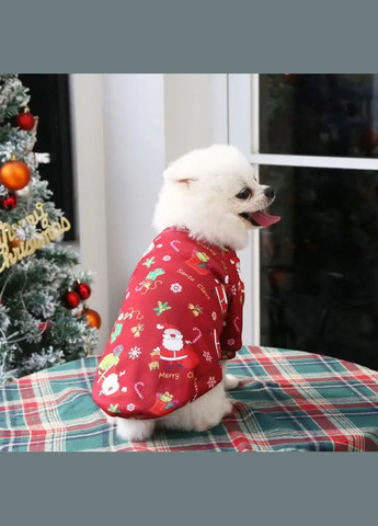 Різдвяний світшот для собак на флісі червоного кольору розмір XXL No Brand (299840181)