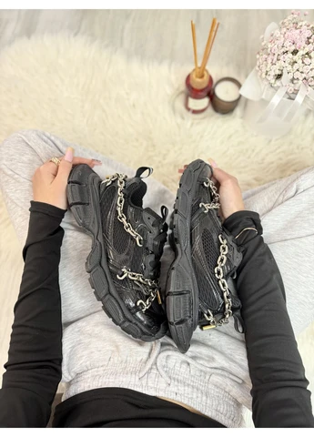 КРОСІВКИ ЖІНОЧІ BALENCIAGA 3XL PREMIUM BLACK GOLD БАЛЕНСІАГА ЧОРНІ No Brand чорні демісезони (391943488)