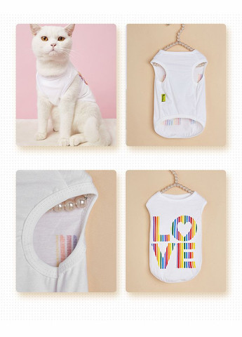 Майка для котів Pet Style "Love" Біла M No Brand - (323232893)