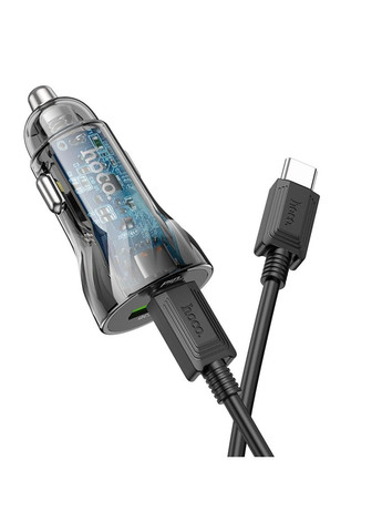 Автомобільний зарядний пристрій Z47A Transparent Discovery Edition dual port PD30W+QC3.0 car charger Hoco (304731184)