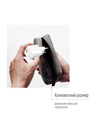 Сетевое зарядное устройство GaN Mini 30W PD Port PPS USB-C White (CW-CHS054PDC-WT) + кабель USB Type-C Colorway (336957356)