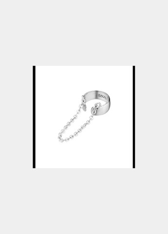 Кафф Fashion Jewelry сережки без проколу з ланцюжком кліпса на вухо моносерега сріблястий колір 1 шт No Brand (330769080)