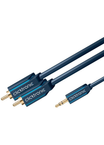 Кабель аудіо адаптер Jack 3.5mm 3pin RCAx2 M/M (тато/тато) 10.0m Casual D=3.9+6.0mm 42xWires ClickTronic (369645738)
