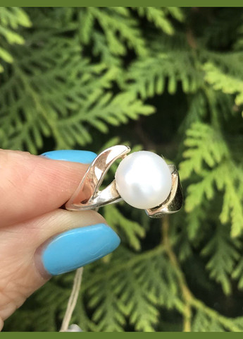 Кільце срібне із золотом та перлами 256к, розмір No Brand (316398189)