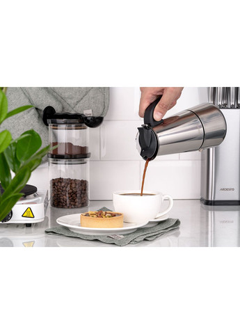 Гейзерна кавоварка Gemini Apulia 9 чашок нержавіюча сталь AR0809SS Ardesto (364981282)