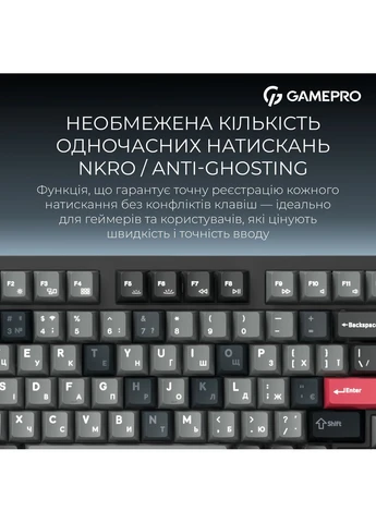 Клавиатура беспроводная Asgard Drakkar Keychron Super Red Switch Black (MK305BK) GAMEPRO (372011918)