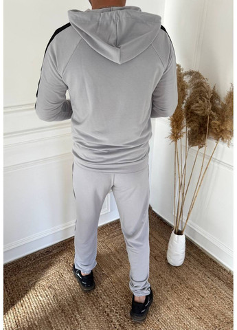 Сірий демісезонний костюм чоловічий двонитка,штани та кофта злампасом Україна