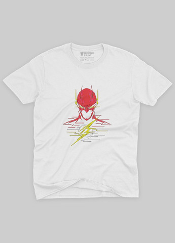 Белая демисезонная футболка для мальчика с принтом супергероя - флэш (ts001-1-whi-006-010-005-b) Modno