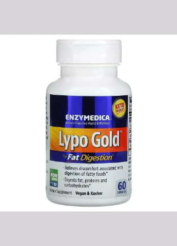 Ферменты для усвоения жиров, Lypo Gold, For Fat Digestion,, 60 капсул Enzymedica (292006286)
