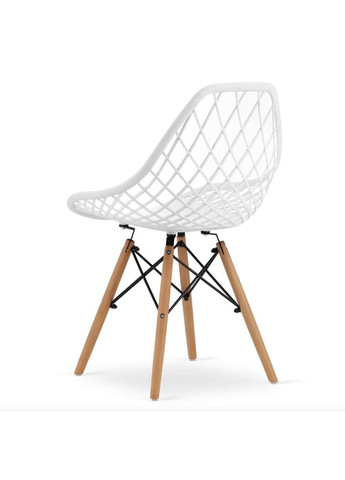 Стул Sakai с деревянными ножками ажурная спинка белый Leobert (301865688)