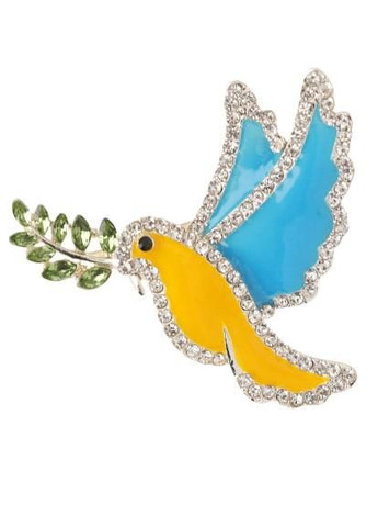 Брошь "Голуб миру, брошка шпилька, символ України, жовто-блакитна No Brand (315440016)