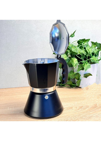 Гейзерна кавоварка алюміній 450 мл чорна GT-10049 Gusto (369728240)