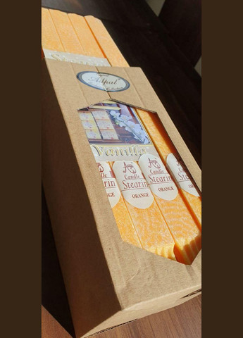 Свеча стеариновая оранжевая h31 см (в коробке 16 шт.) Adpal (315725082)