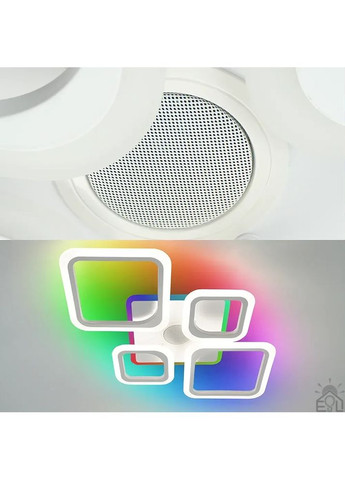 Смарт люстра с колонкой управляемая светодиодная OVAL RGB MUSIC 5S 85 Вт 725x460x80 мм Белая ESLLSE (365650652)