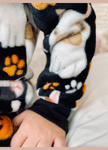 Чорна зимня махровий домашній комбінезон для хлопчика з принтом hc (h001-6167-035-4) No Brand