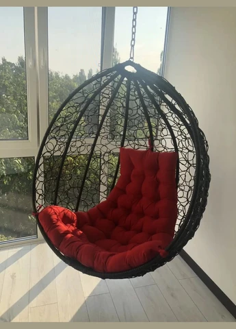 Крісло з техноротангу підвісне Garden без стійки, крісло кокон для двору, гойдалка з ротанга, гамак для дачі No Brand (313033489)