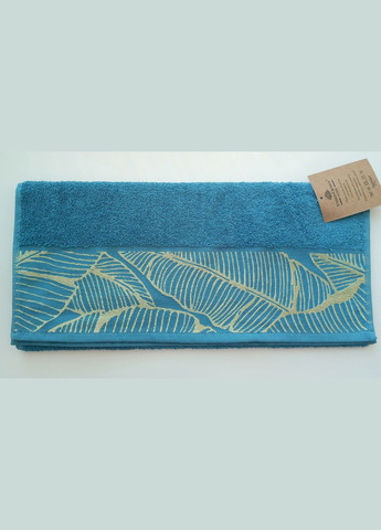 Полотенце махровое гладкокрашенное бордюр Бали 70х140 Full Textile однотонный синий