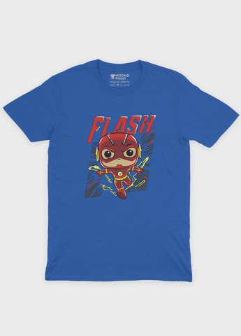 Синяя демисезонная футболка для мальчика с принтом супергероя - флэш (ts001-1-brr-006-010-006-b) Modno