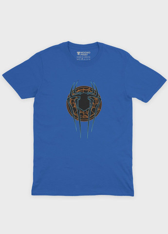 Синяя демисезонная футболка для мальчика с принтом супергероя - человек-паук (ts001-1-brr-006-014-093-b) Modno