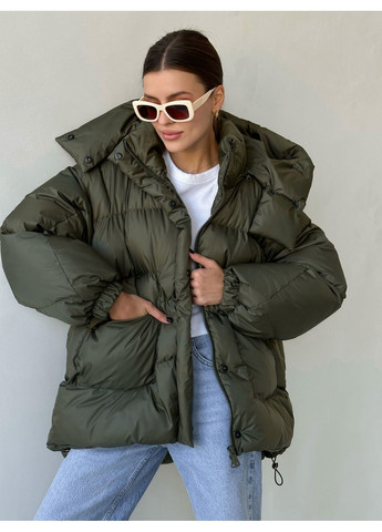 Оливковый (хаки) зимний Пуховик No Brand