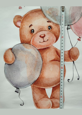 Виниловая наклейка Мишка и воздушные шарики (лист 45 х 60 см) Б194-18 Sproutfox (302241657)