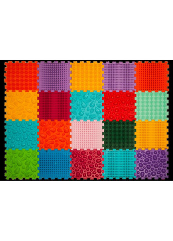 Килимок масажний для реабілітації “ Mix” 20 елементів Жорсткий 27x28 см Ortek (372128992)