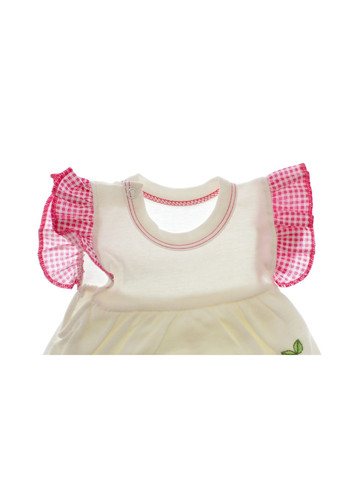 Боді сукня з коротким рукавом для дівчинки Вишенька біле інтерлок 50 см (32254) BABYKROHA (297200837)