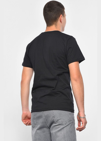 Черная футболка мужская однотонная черного цвета Let's Shop
