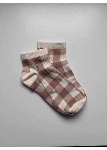 Коричневые носки женские коричневые (1067/1) клетка (370289559)