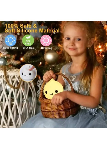 Ночник детский силиконовый белый, настольный LED ночник-капля с 7 цветами для безопасного сна No Brand (364191321)