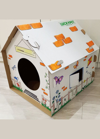 Будиночок для собак і кішок ЕКО Будиночок "Вікенд" 45x45x45 см Білий (4820224213231) Lucky Pet (279561902)