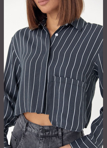 Черная кэжуал рубашка в полоску Lurex с длинным рукавом