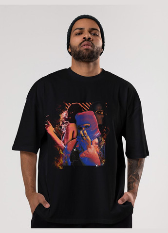 Черная мужская футболка оверсайз urban черная высокая плотность с длинным рукавом Mishe