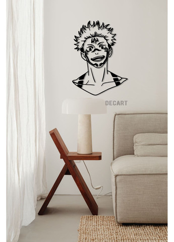 Деревянное панно декор для комнаты. Деревянная картина "Сукуна Ремен (Магическая битва)" 70х57 см Decart (360609335)