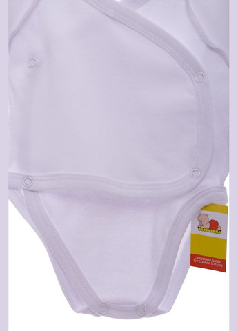 Боди с длинным рукавом с царапками белое интерлок на кнопке белый 68 см (39704) BABYKROHA (297200335)