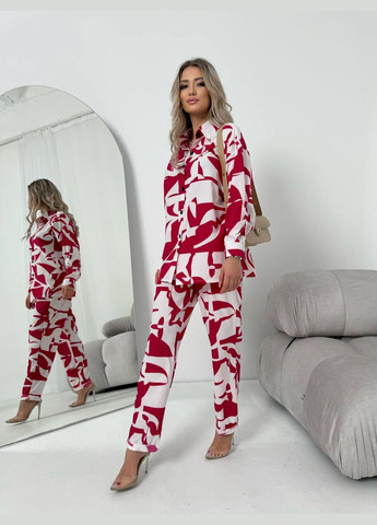 Женский костюм из шелкового софта цвет красный р.42/44 454739 New Trend (290111512)